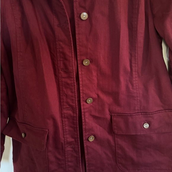 Christopher & Banks Maroon Jacket with Dark Brown corduroy Collar xl - Picture 7 of 12